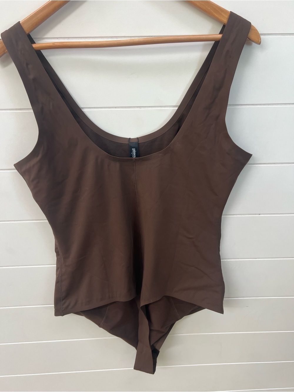 Pinsy Bonded Scoop Tank Shapesuit Bodysuit Cocoa Brown Medium Shaping NWT 1X - Picture 2 of 5